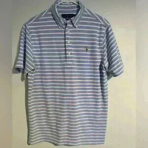 Men’s M Ralph Lauren Polo golf shirt blue/white EUC